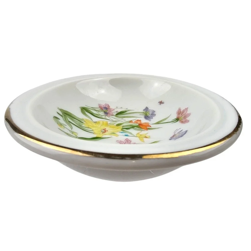 Vintage Day Lily Seymour Manning Fine China Soap Dish Floral‎